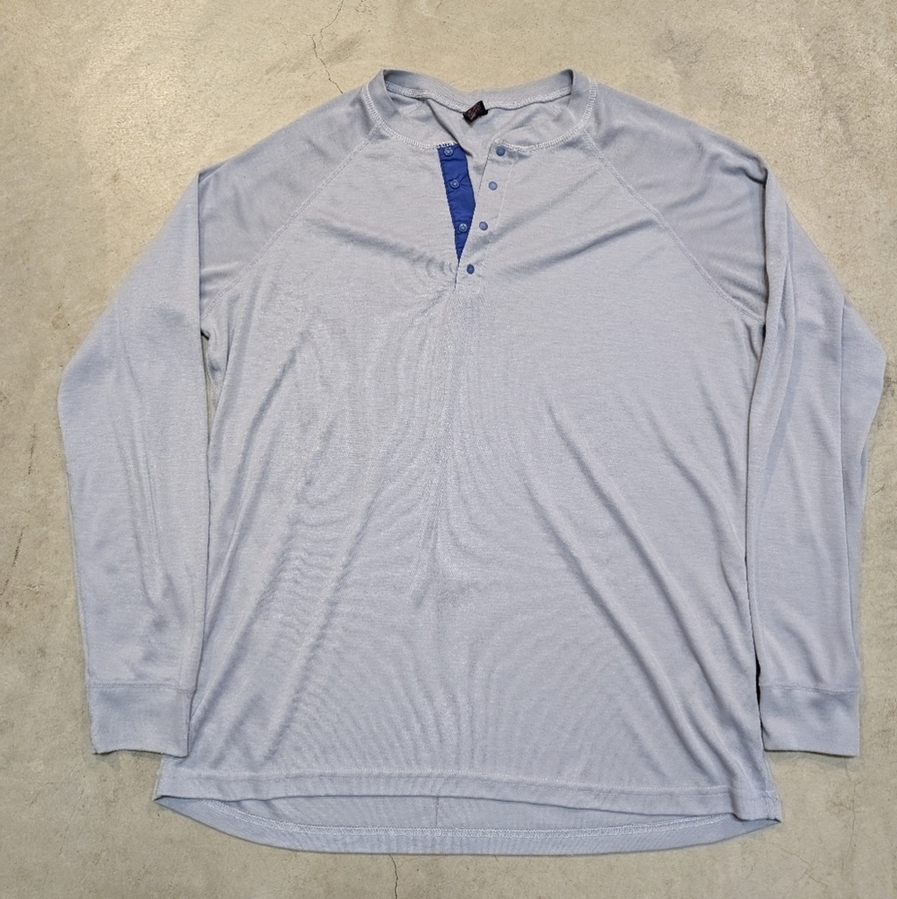VTG Patagonia Capilene 1/4 Snap Shirt Long Sleeve Gray USA Made - Picture 1 of 7